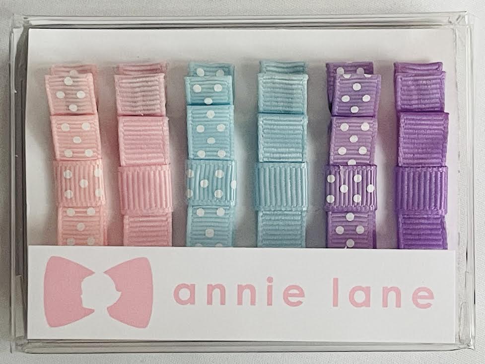 Pink/blue/lavender polka dot pairs