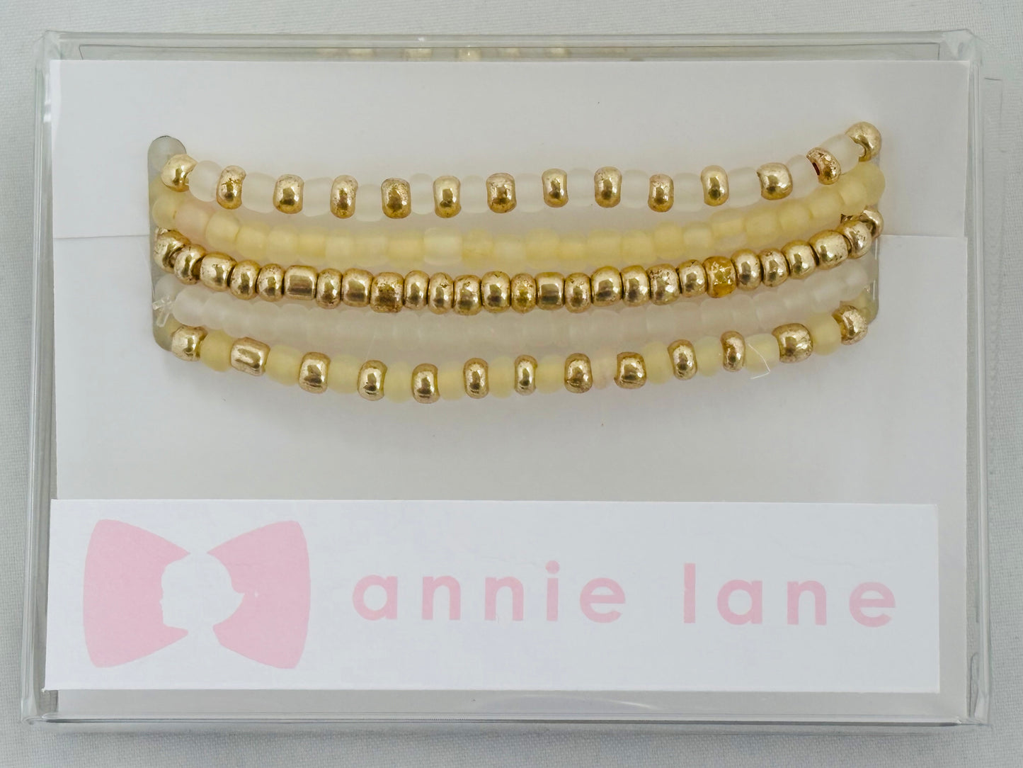 Gold set of five bracelets