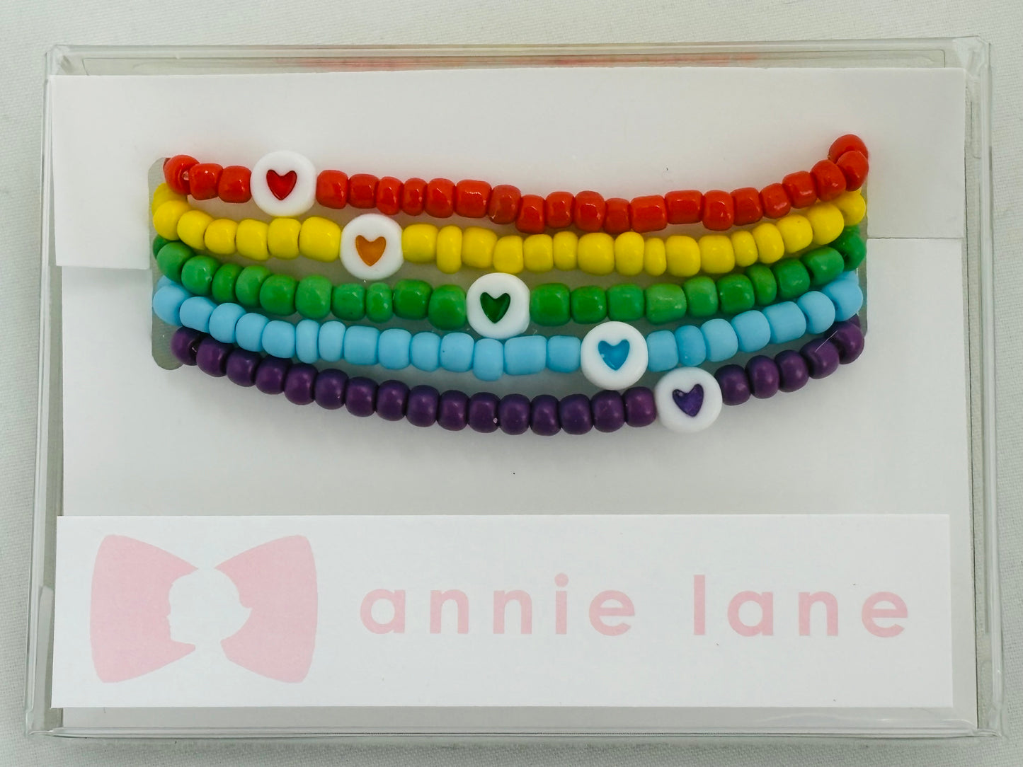 Rainbow set of five bracelets