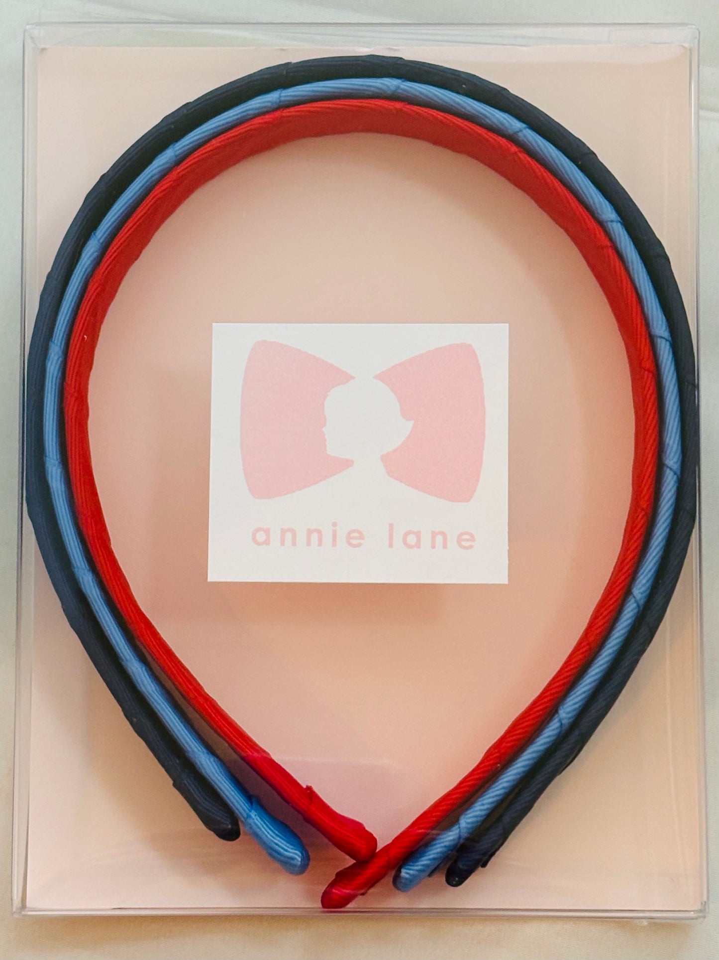 Set of three headbands - navy/blue/red