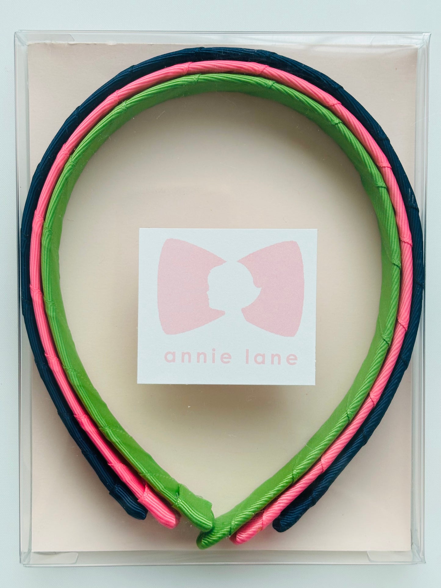 Headbands - Classic Grosgrain - Navy, Sorbet & Leaf Green - Set of 3