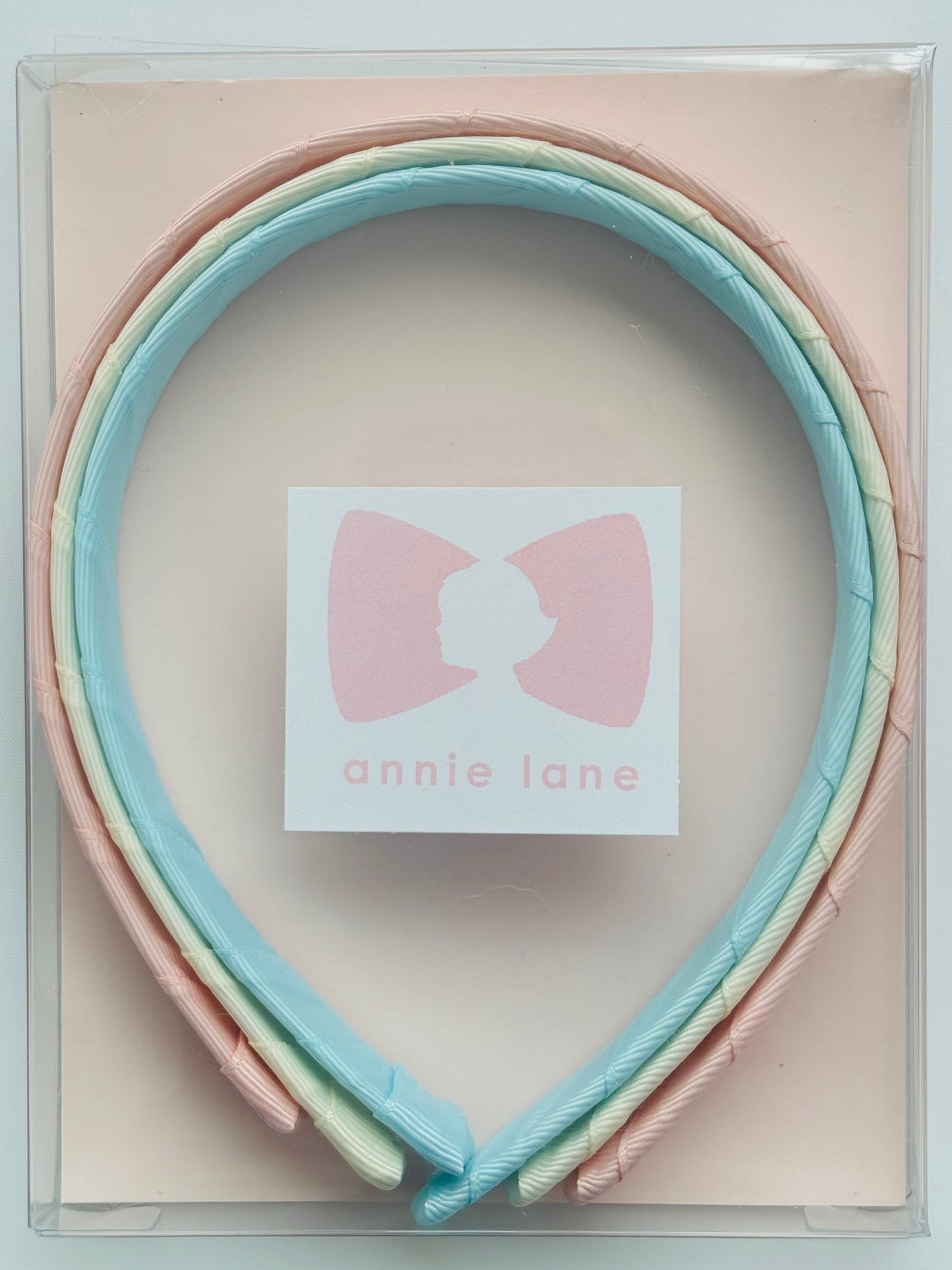 Headbands - Classic Grosgrain - Pink Blush, Antique White & Light Blue - Set of 3
