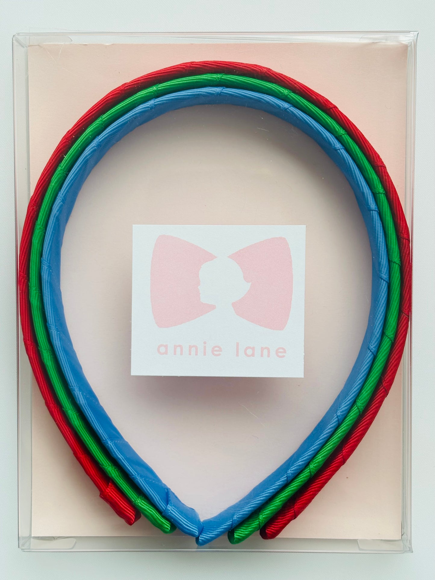 Headbands - Classic Grosgrain - Red, Green & Capri Blue - Set of 3