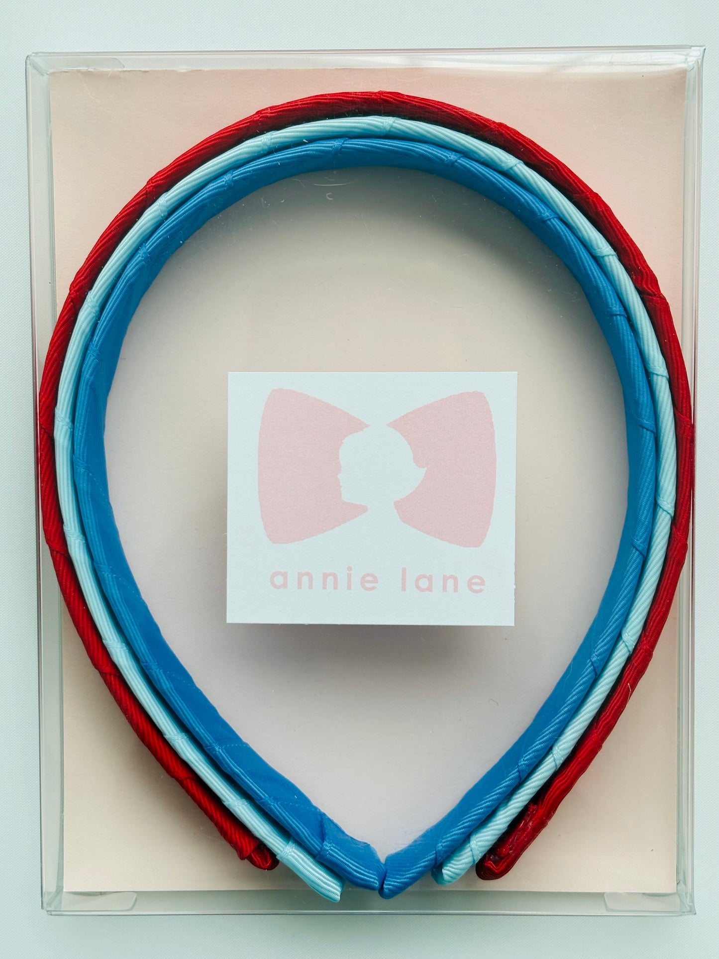 Headbands - Classic Grosgrain - Red, Light Blue & Capri Blue - Set of 3