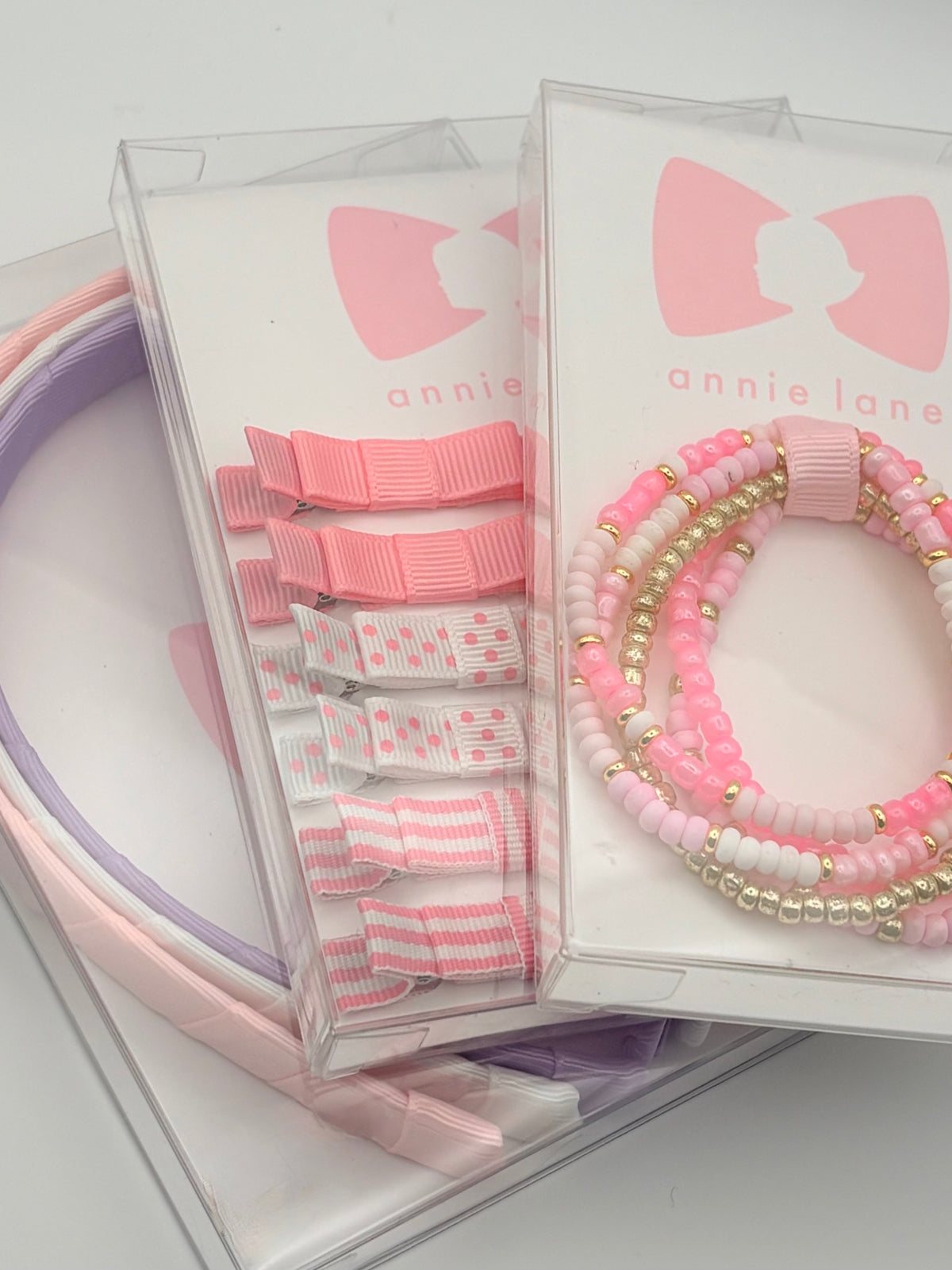 The Perfect Hair Bow - Set of Six - Pink & White Mixed Patterns