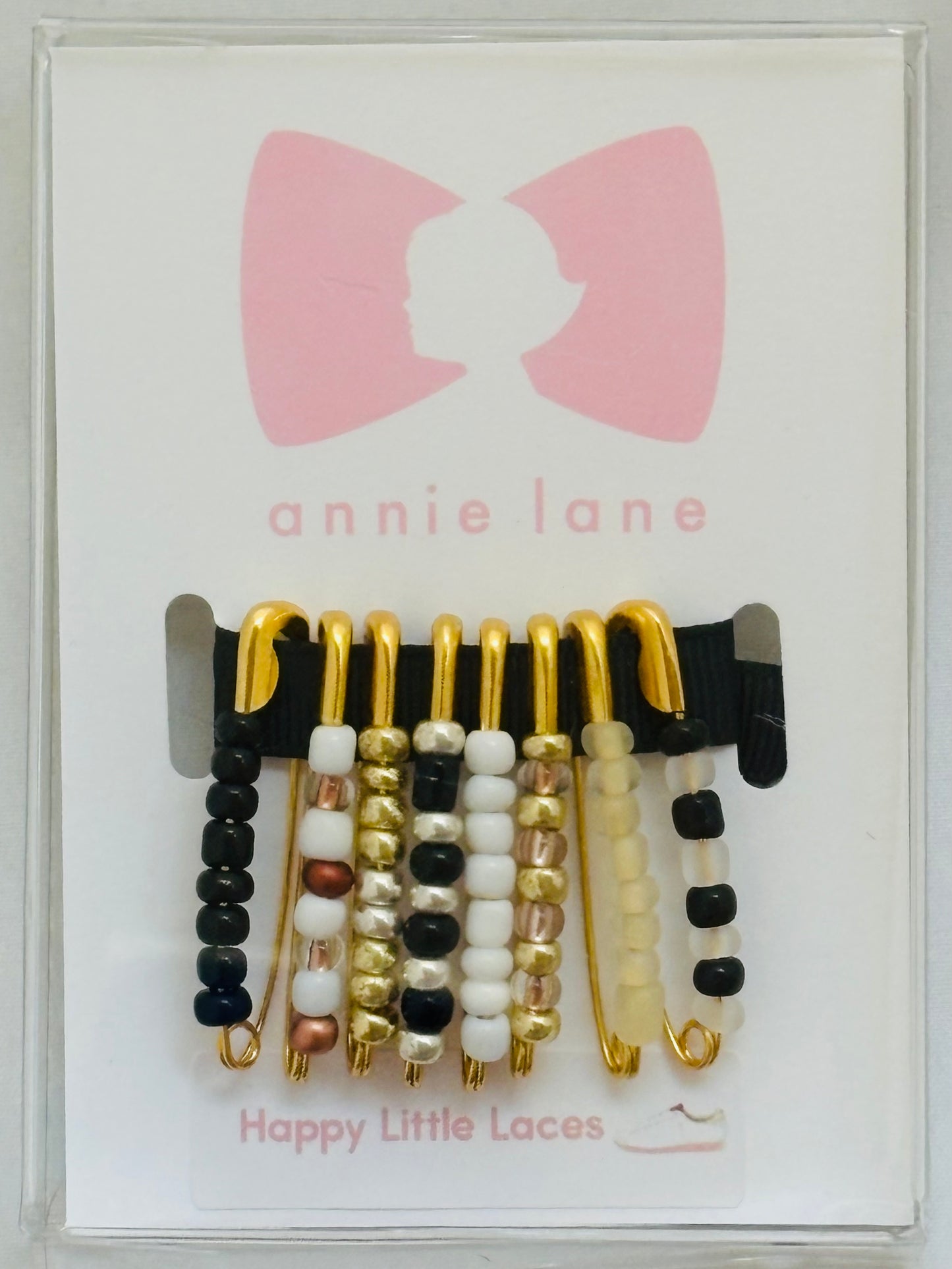 Shoelace Charms - Retro - Black & Metals - Large