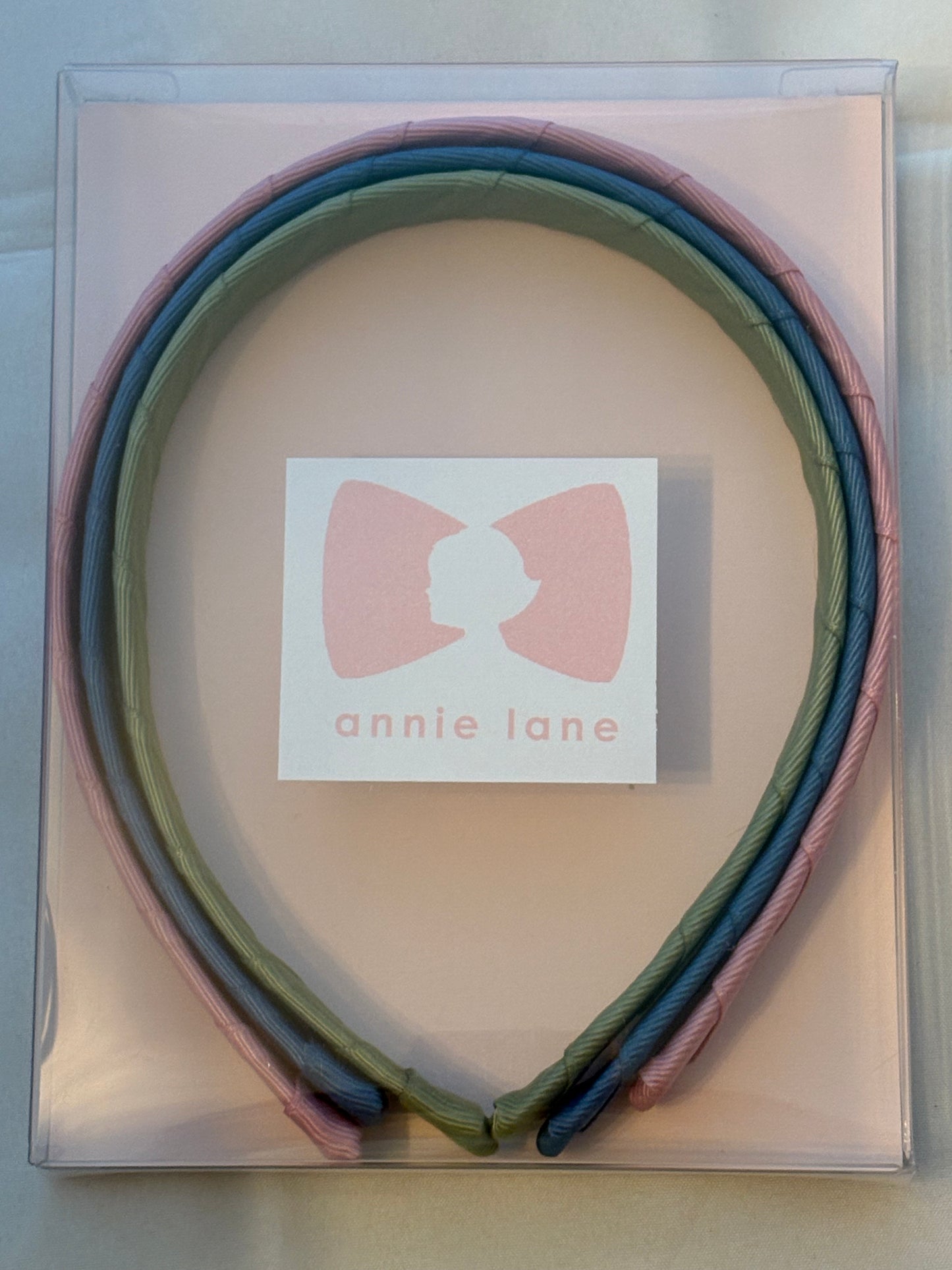 Set of three headbands - dusty rose/green/vintage blue