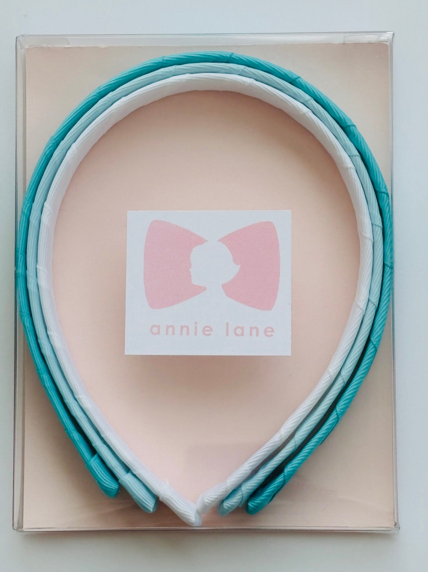 Headbands - Classic Grosgrain - Turquoise, Light Blue & White - Set of 3
