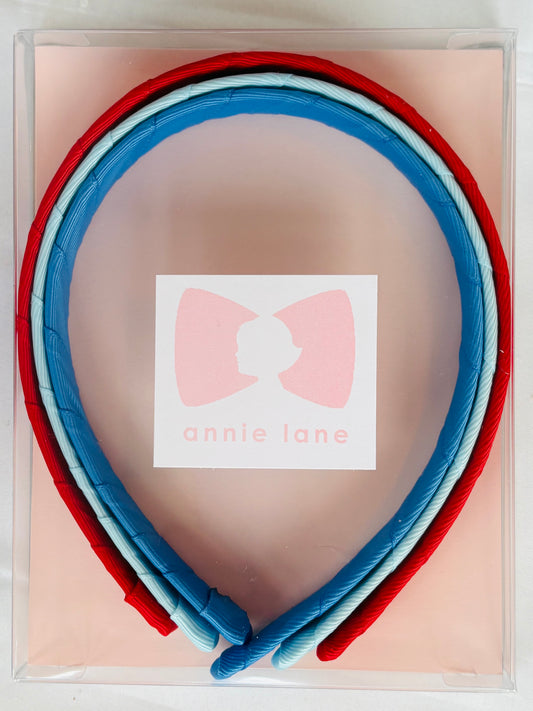 Headbands - Patriotic - Red, White & Blue Bright - Set of 3
