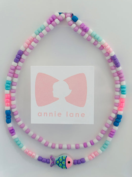 Beaded Necklaces - Tropical Fish Purple