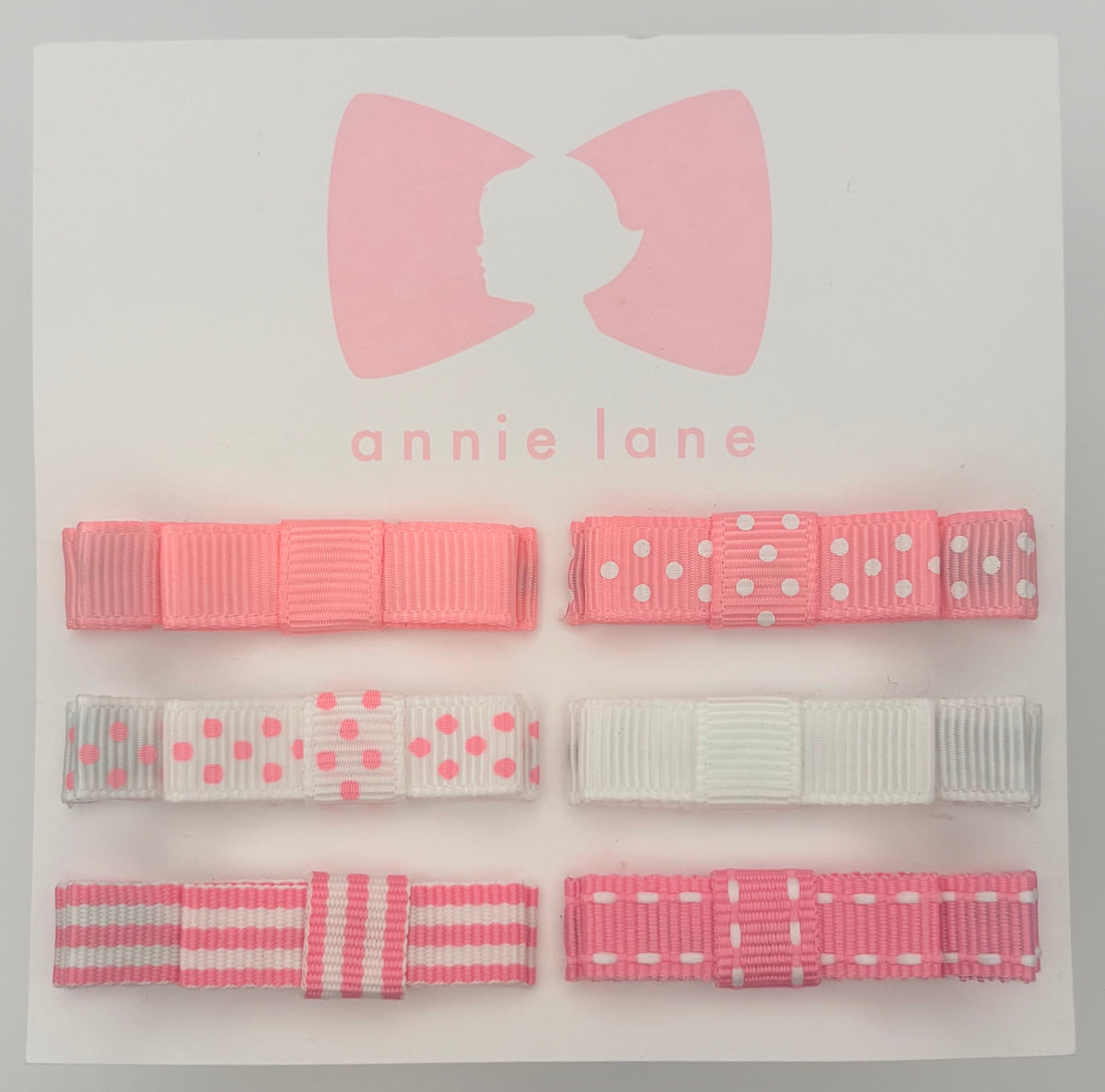 The Perfect Hair Bow - Set of Six - Pink & White Mixed Patterns
