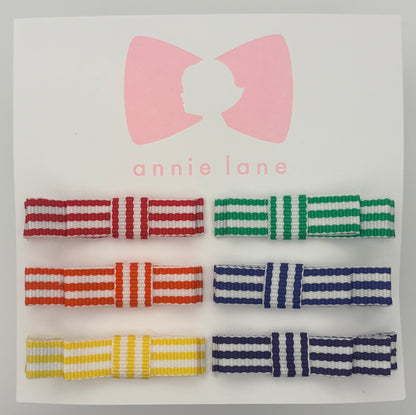The Perfect Hair Bow - Set of Six - Classic Rainbow Stripes