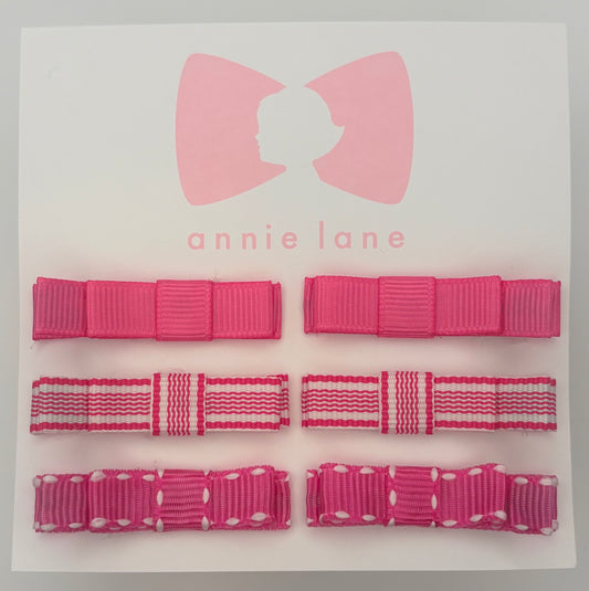 The Perfect Hair Bow - Set of Six - Pink Mixed Patterns
