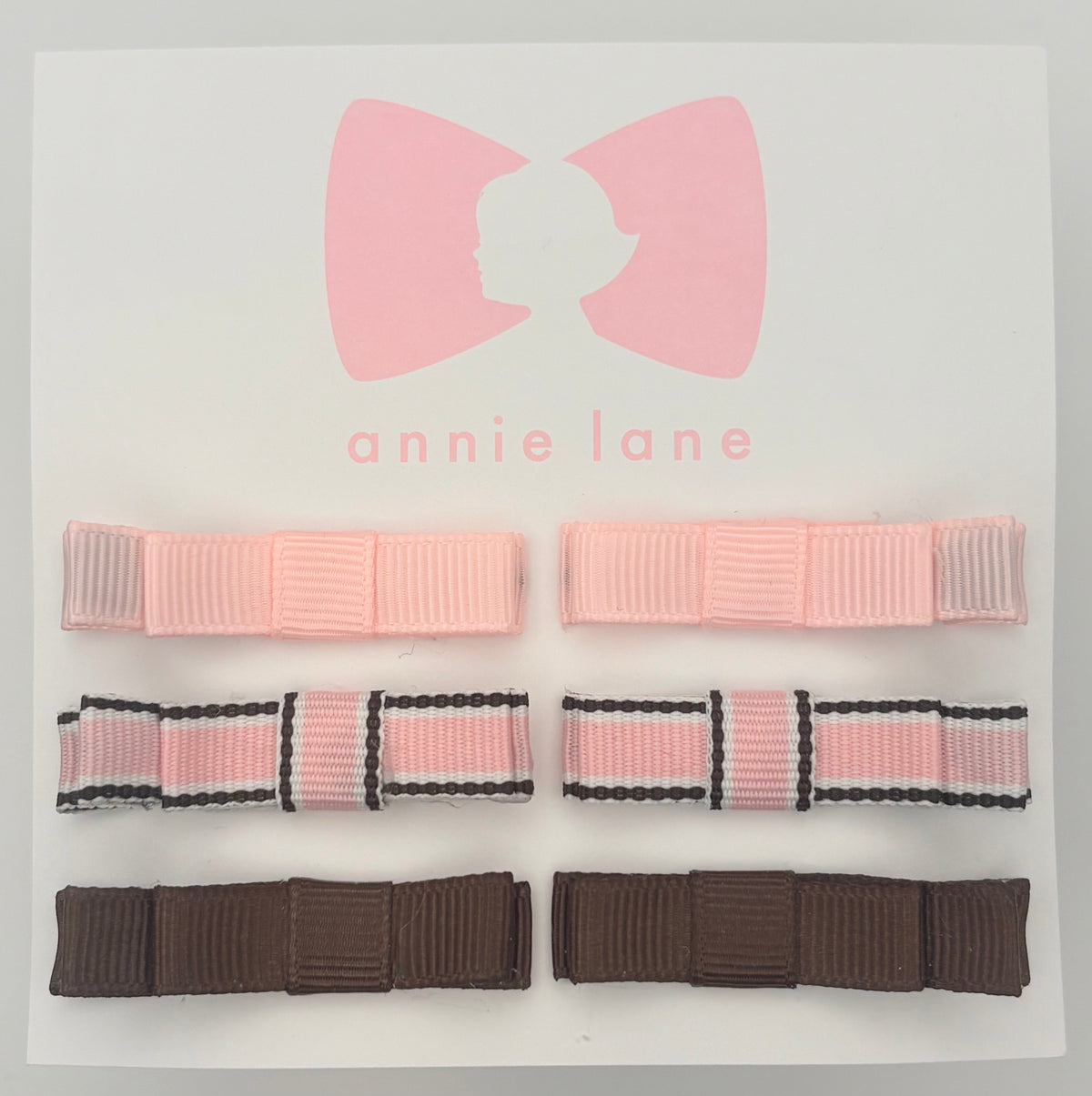 The Perfect Hair Bow - Set of Six - Pink Blush & Brown Solids