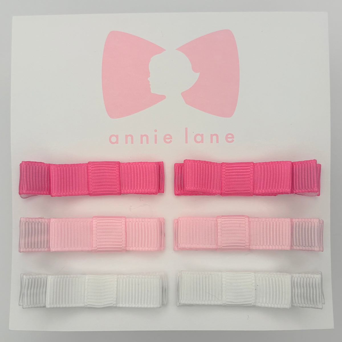 The Perfect Hair Bow - Set of Six - Pink & White Solids