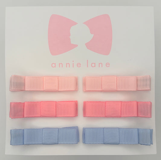 The Perfect Hair Bow - Set of Six - Pink & Blue Solids
