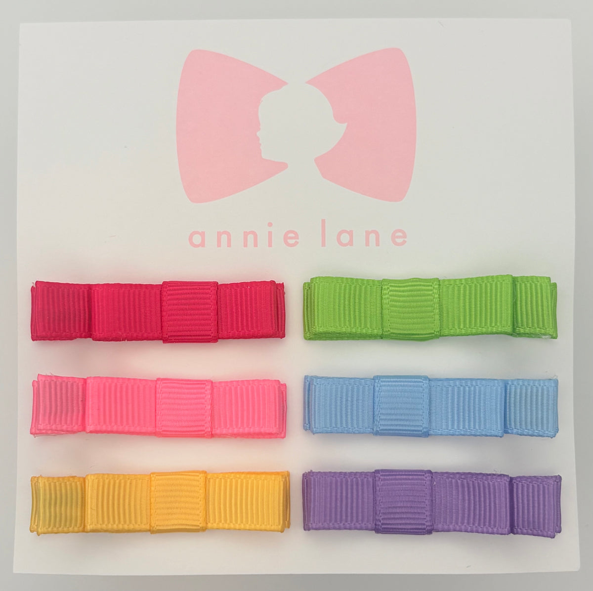 The Perfect Hair Bow - Set of Six - Pink Rainbow Solids