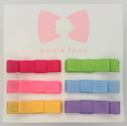 The Perfect Hair Bow - Set of Six - Pink Rainbow Solids