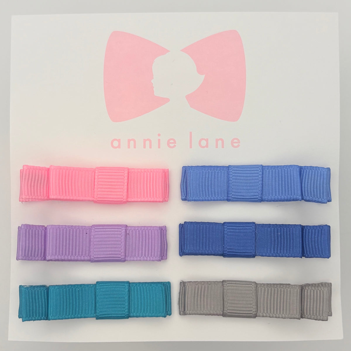 The Perfect Hair Bow - Set of Six - Pink, Blue & Purple Solids