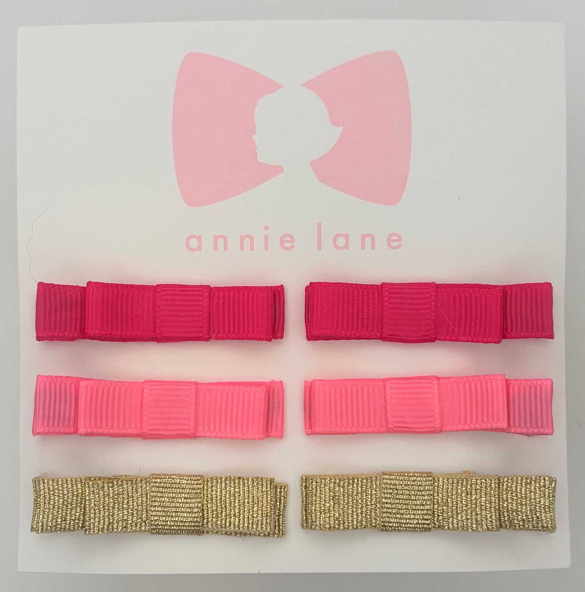 The Perfect Hair Bow - Set of Six - Pink & Gold Solids