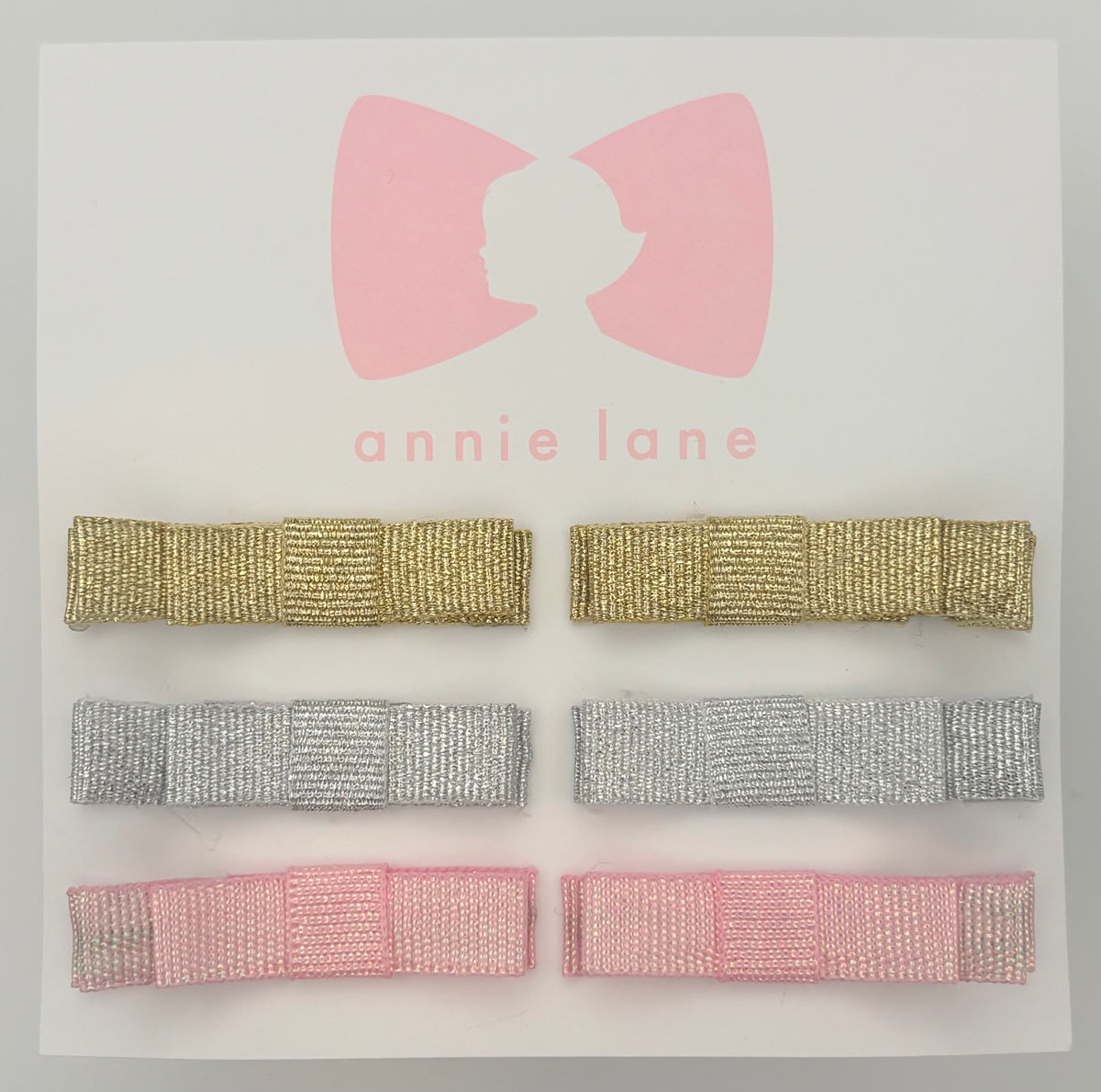 The Perfect Hair Bow - Set of Six - Gold, Silver & Pink Metallics