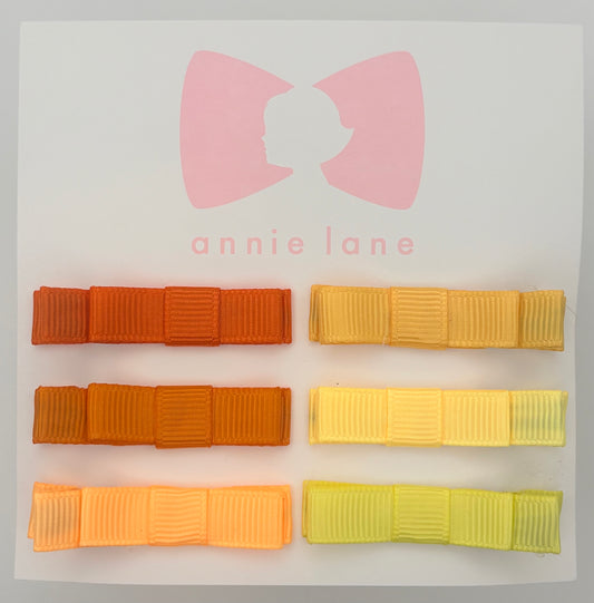 The Perfect Hair Bow - Set of Six - Orange & Yellow Solids