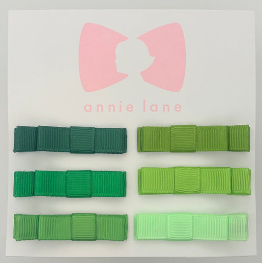 The Perfect Hair Bow - Set of Six - Shades of Green Solids