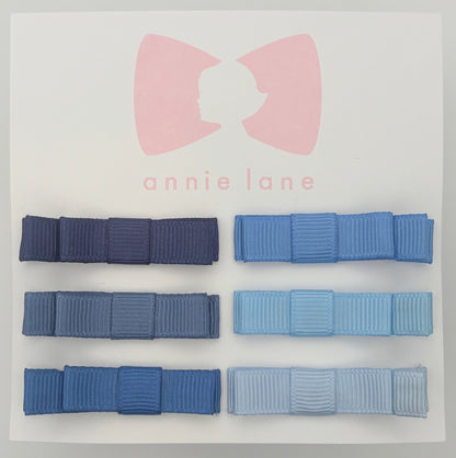 The Perfect Hair Bow - Set of Six - Shades of Blue Solids