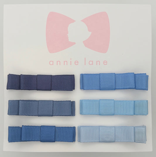 The Perfect Hair Bow - Set of Six - Shades of Blue Solids