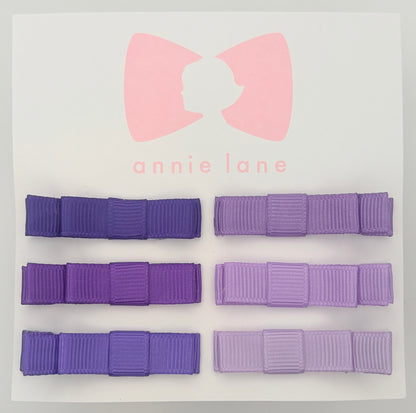 The Perfect Hair Bow - Set of Six - Shades of Purple Solids