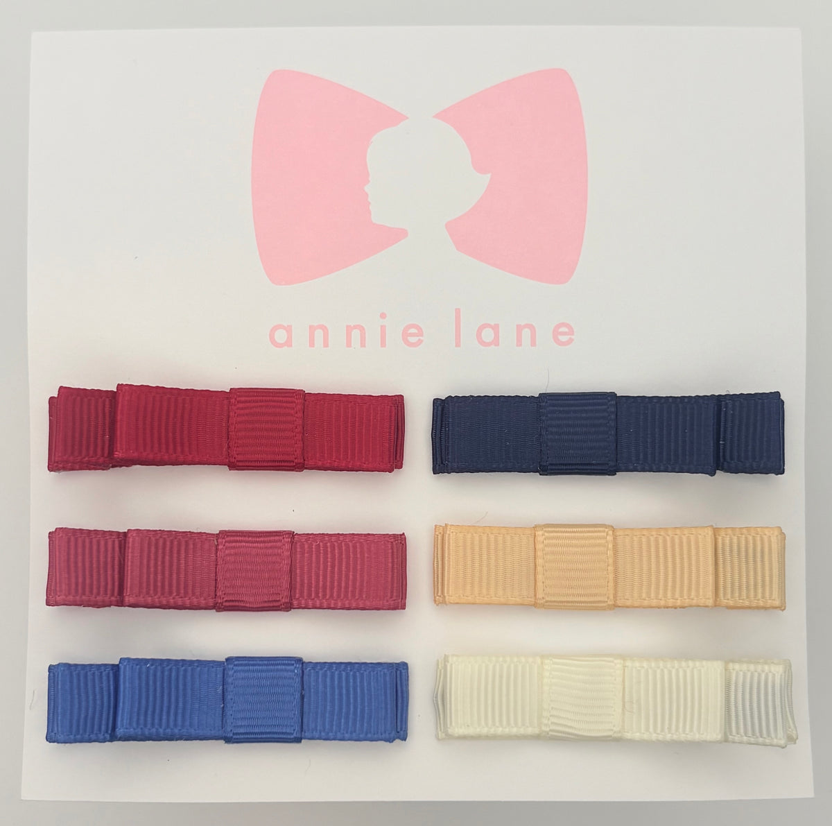 The Perfect Hair Bow - Set of Six - Red, Navy & Blue Solids