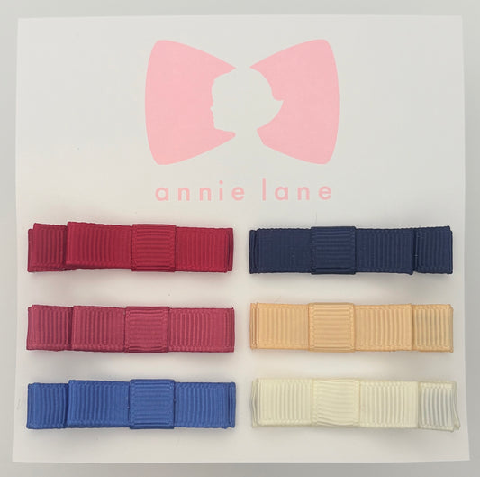 The Perfect Hair Bow - Set of Six - Red, Navy & Blue Solids