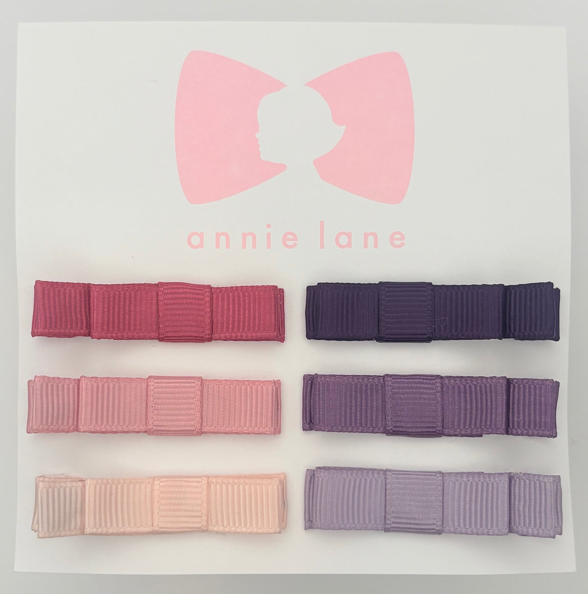 The Perfect Hair Bow - Set of Six - Pink & Purple Muted Solids