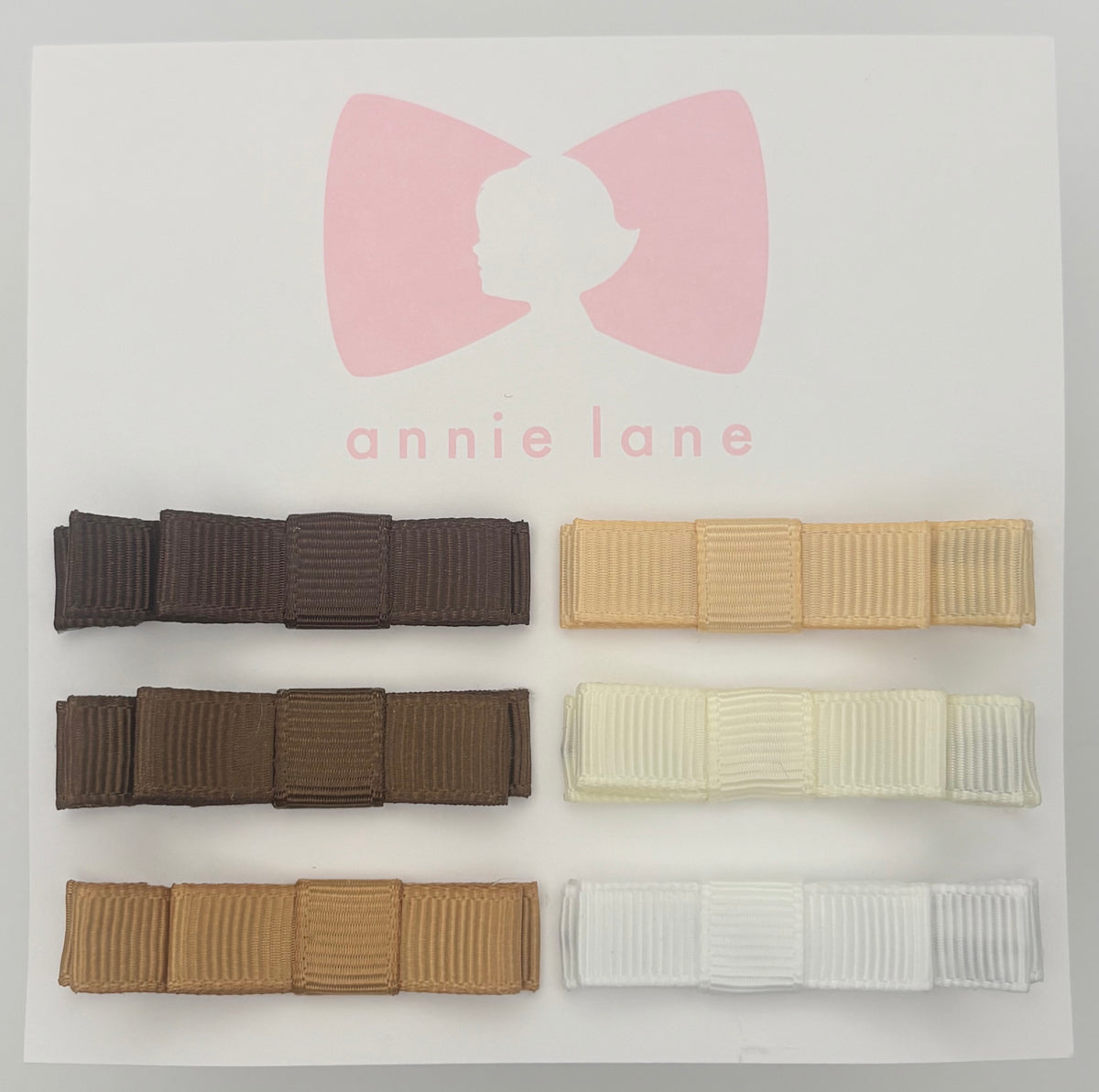 The Perfect Hair Bow - Set of Six - Pink, Ivory & Black Solids (Copy)
