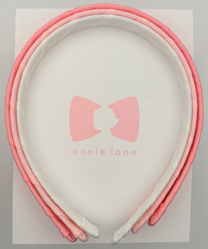 Headbands - Set of Three - Pink, Light Pink & White