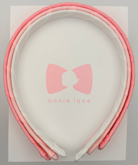 Headbands - Set of Three - Pink, Light Pink & White