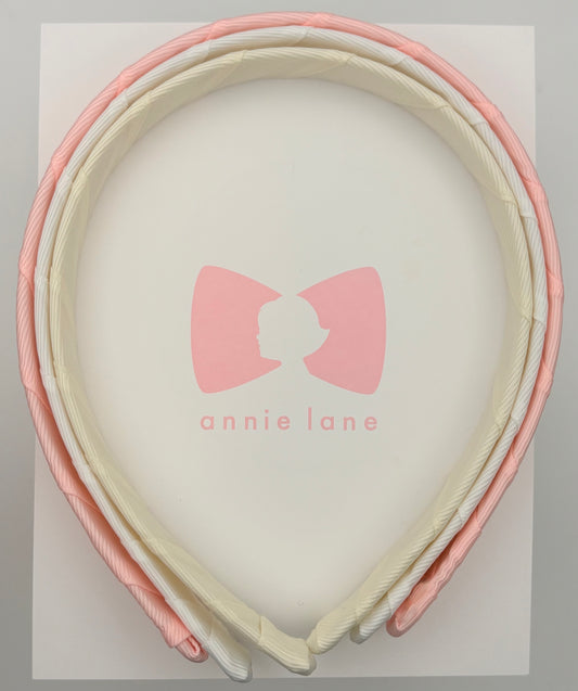 Headbands - Set of Three - Light Pink, White & Antique White