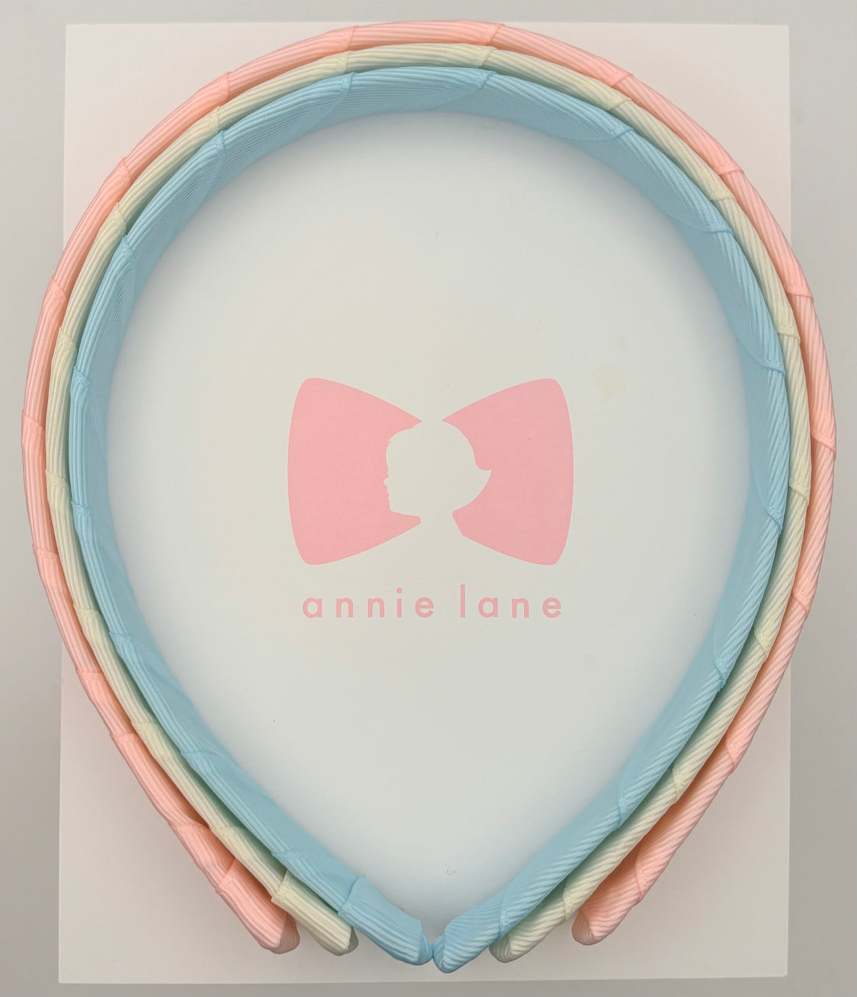 Headbands - Set of Three - Light Pink, Antique White & Light Blue