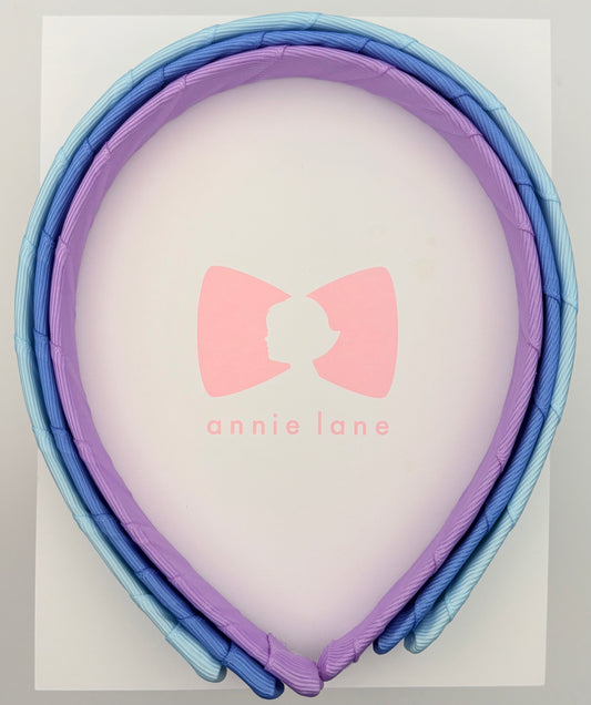 Headbands - Set of Three - Light Blue, Capri Blue & Lavender