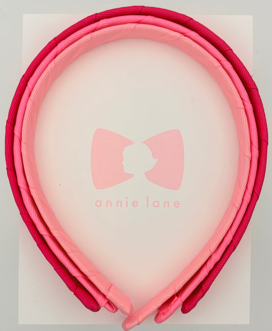 Headbands - Set of Three - Shocking Pink, Sorbet & Pink