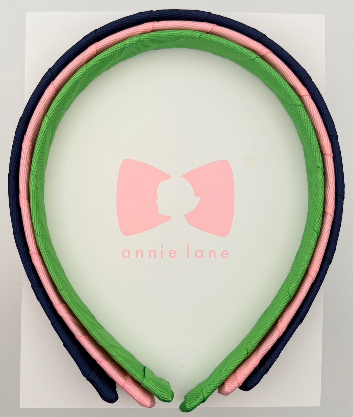Headbands - Set of Three - Navy, Pink & Leaf Green