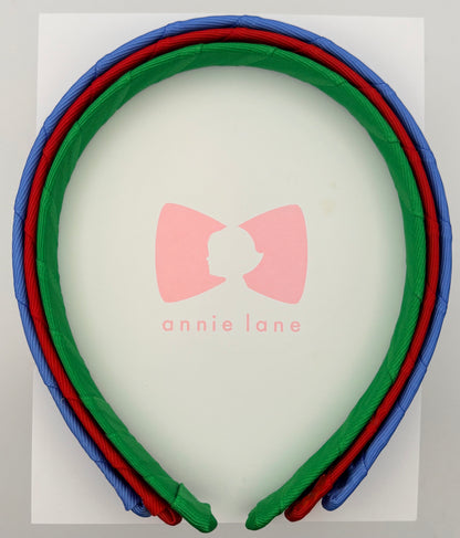 Headbands - Set of Three - Capri Blue, Red & Green