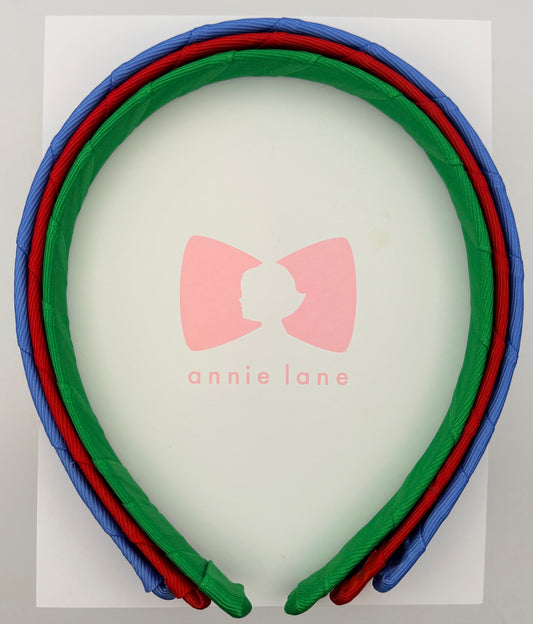 Headbands - Set of Three - Capri Blue, Red & Green