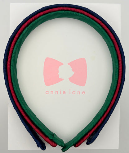 Headbands - Set of Three - Navy, Raspberry Pink, Forest Green
