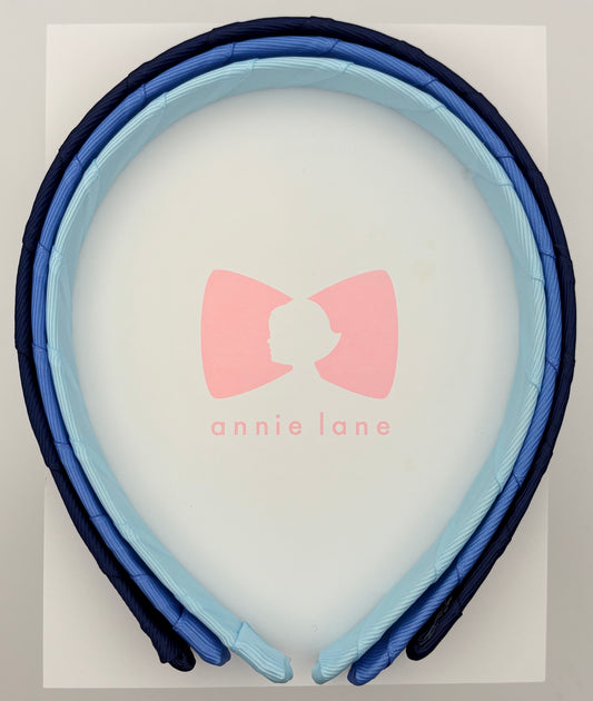 Headbands - Set of Three - Navy, Capri Blue & Light Blue