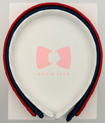 Headbands - Set of Three - Red, White & Navy