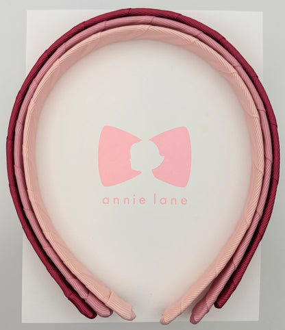 Headbands - Set of Three - Rosy Mauve, Dusty Rose & Pink Blush