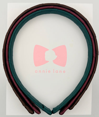 Headbands - Set of Three - Brown, Burgundy & Hunter
