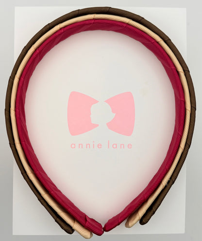 Headbands - Set of Three- Tuftan, Light Gold & Raspberry Pink