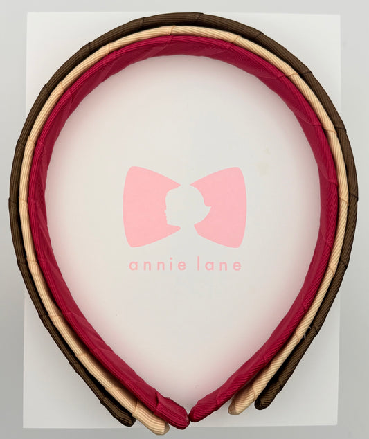Headbands - Set of Three- Tuftan, Light Gold & Raspberry Pink